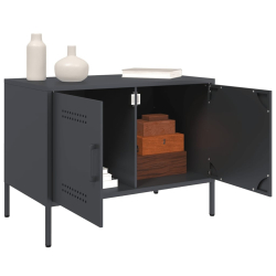 Szafki RTV, 2 szt., antracytowe, 68x39x50,5 cm, stalowe