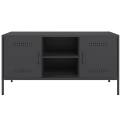 Szafka pod telewizor, czarna, 100,5x39x50,5 cm, stalowa