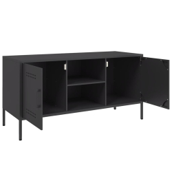 Szafka pod telewizor, czarna, 100,5x39x50,5 cm, stalowa