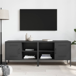 Szafki pod telewizor, 2 szt., czarne, 68x39x50,5 cm, stalowe