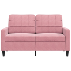 Sofa 2-osobowa, różowy, 120 cm, tapicerowana aksamitem