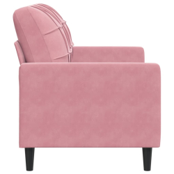 Sofa 2-osobowa, różowy, 120 cm, tapicerowana aksamitem