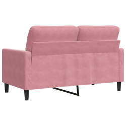 Sofa 2-osobowa, różowy, 120 cm, tapicerowana aksamitem