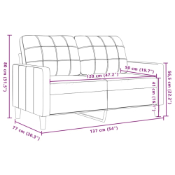 Sofa 2-osobowa, różowy, 120 cm, tapicerowana aksamitem