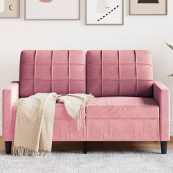 Sofa 2-osobowa, różowy, 120 cm, tapicerowana aksamitem