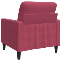 Fotel, winna czerwień, 60 cm, obity aksamitem