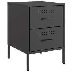 Szafki nocne, 2 szt., czarne, 36x39x50,5 cm, stal