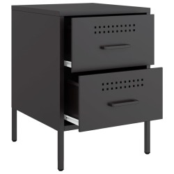 Szafki nocne, 2 szt., czarne, 36x39x50,5 cm, stal