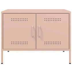 Szafki RTV, 2 szt., różowe, 68x39x50,5 cm, stalowe