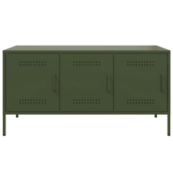 Szafka pod telewizor, oliwkowa, 100,5x39x50,5 cm, stalowa