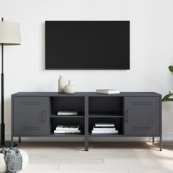 Szafki pod TV, 2 szt., antracytowe, 68x39x50,5 cm, stalowe