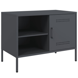 Szafki pod TV, 2 szt., antracytowe, 68x39x50,5 cm, stalowe