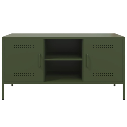 Szafka pod telewizor, oliwkowa, 100,5x39x50,5 cm, stalowa