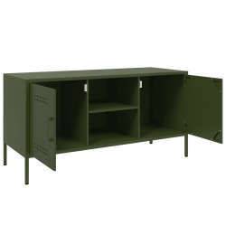 Szafka pod telewizor, oliwkowa, 100,5x39x50,5 cm, stalowa