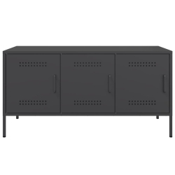 Szafka pod telewizor, czarna, 100,5x39x50,5 cm, stalowa