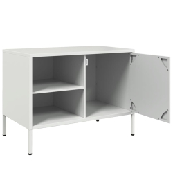 Szafki pod telewizor, 2 szt., białe, 68x39x50,5 cm, stalowe