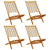 Składane krzesła ogrodowe, 4 szt., beżowe, lite drewno akacjowe