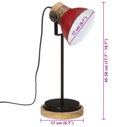 Lampa stołowa, 25 W, postarzany czerwony, 17x17x50 cm, E27