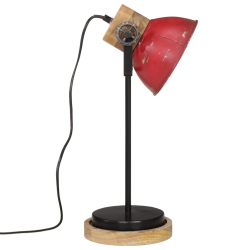 Lampa stołowa, 25 W, postarzany czerwony, 17x17x50 cm, E27