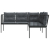 Narożna sofa ogrodowa z poduszkami, czarna, stal i textilene