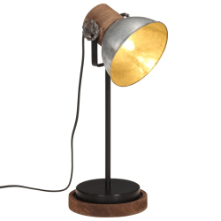 Lampa stołowa, 25 W, srebrny vintage, 17x17x50 cm, E27