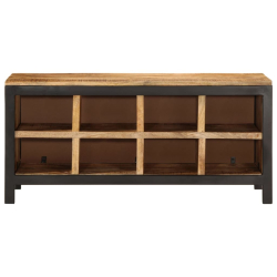 Ławka z miejscem na buty, 110x35x51 cm, surowe drewno mango