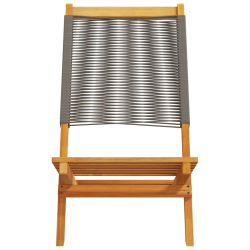 Składane krzesła ogrodowe, 4 szt., szare, lite drewno akacjowe