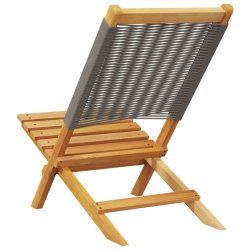 Składane krzesła ogrodowe, 4 szt., szare, lite drewno akacjowe