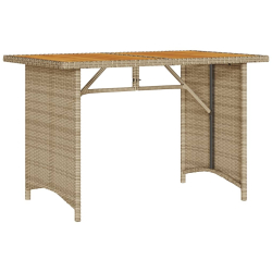 Stół ogrodowy z drewnianym blatem, beżowy, 110x68x70 cm
