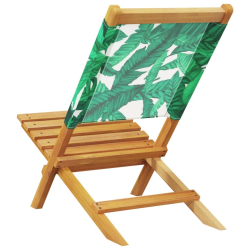Składane krzesła ogrodowe, 4 szt., zielona tkanina i drewno