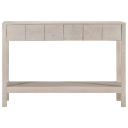 Stolik konsolowy, biały, 110x35x75 cm, lite drewno mango