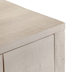 Stolik konsolowy, biały, 110x35x75 cm, lite drewno mango