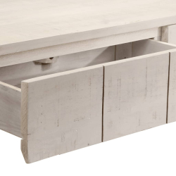 Stolik konsolowy, biały, 110x35x75 cm, lite drewno mango