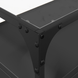 Szafka pod TV ze szklanym blatem, czarna, 98x35x51 cm