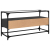 Szafka pod TV ze szklanym blatem, czarna, 98x35x51 cm