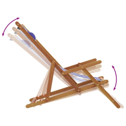 Składane krzesła plażowe, 2 szt., niebiesko-białe