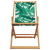 Składane krzesła plażowe 2 szt., wzór w liście tkanina i drewno