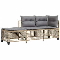 3-cz. narożna sofa ogrodowa z poduszkami, mieszany beż