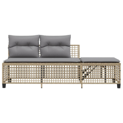 3-cz. narożna sofa ogrodowa z poduszkami, mieszany beż