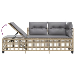 3-cz. narożna sofa ogrodowa z poduszkami, mieszany beż