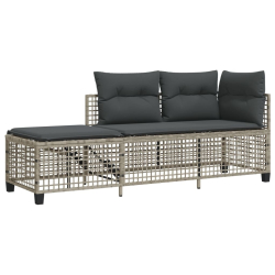 3-cz. narożna sofa ogrodowa z poduszkami, jasnoszara