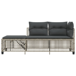 3-cz. narożna sofa ogrodowa z poduszkami, jasnoszara