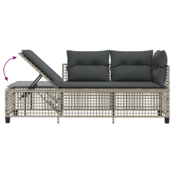 3-cz. narożna sofa ogrodowa z poduszkami, jasnoszara