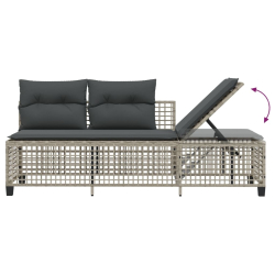 3-cz. narożna sofa ogrodowa z poduszkami, jasnoszara