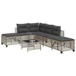 3-cz. narożna sofa ogrodowa z poduszkami, jasnoszara