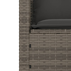 3-częściowa sofa do ogrodu, z poduszkami, szara, polirattanowa