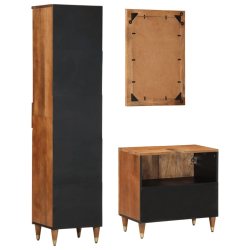 3-cz. zestaw mebli łazienkowych, lite drewno mango