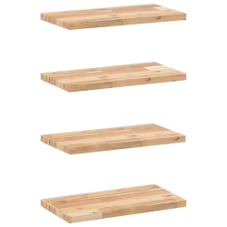 Półki ścienne, 4 szt., 60x20x2 cm, surowe lite drewno akacjowe