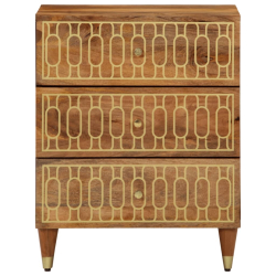 Szafka nocna, 50x33x62 cm, lite drewno mango