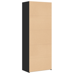 Wysoka szafka, czarna, 70x42,5x185 cm, materiał drewnopochodny